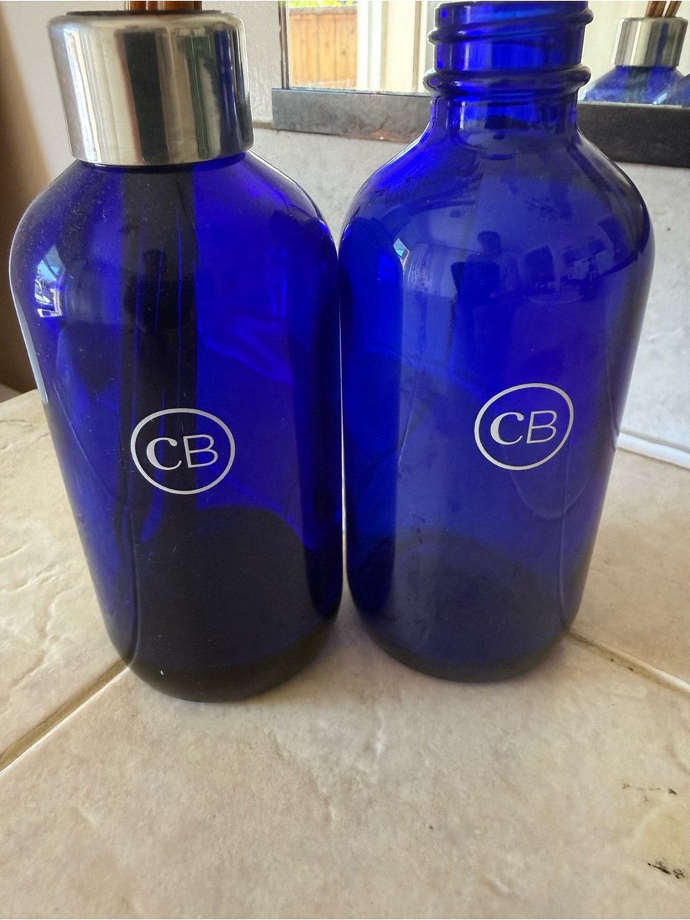Set of 2 Capri blue 8 ounce bottles ONLY
